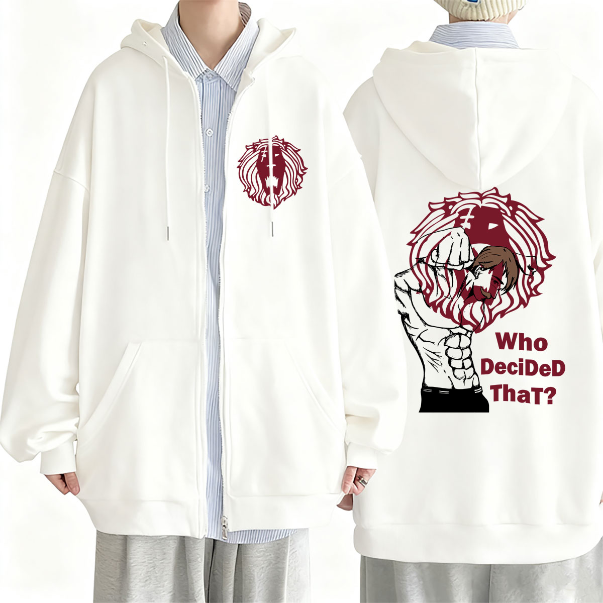 Anime Merch Hoodie - 애니메이션 일곱 치명적인 죄 라이온의 자존심