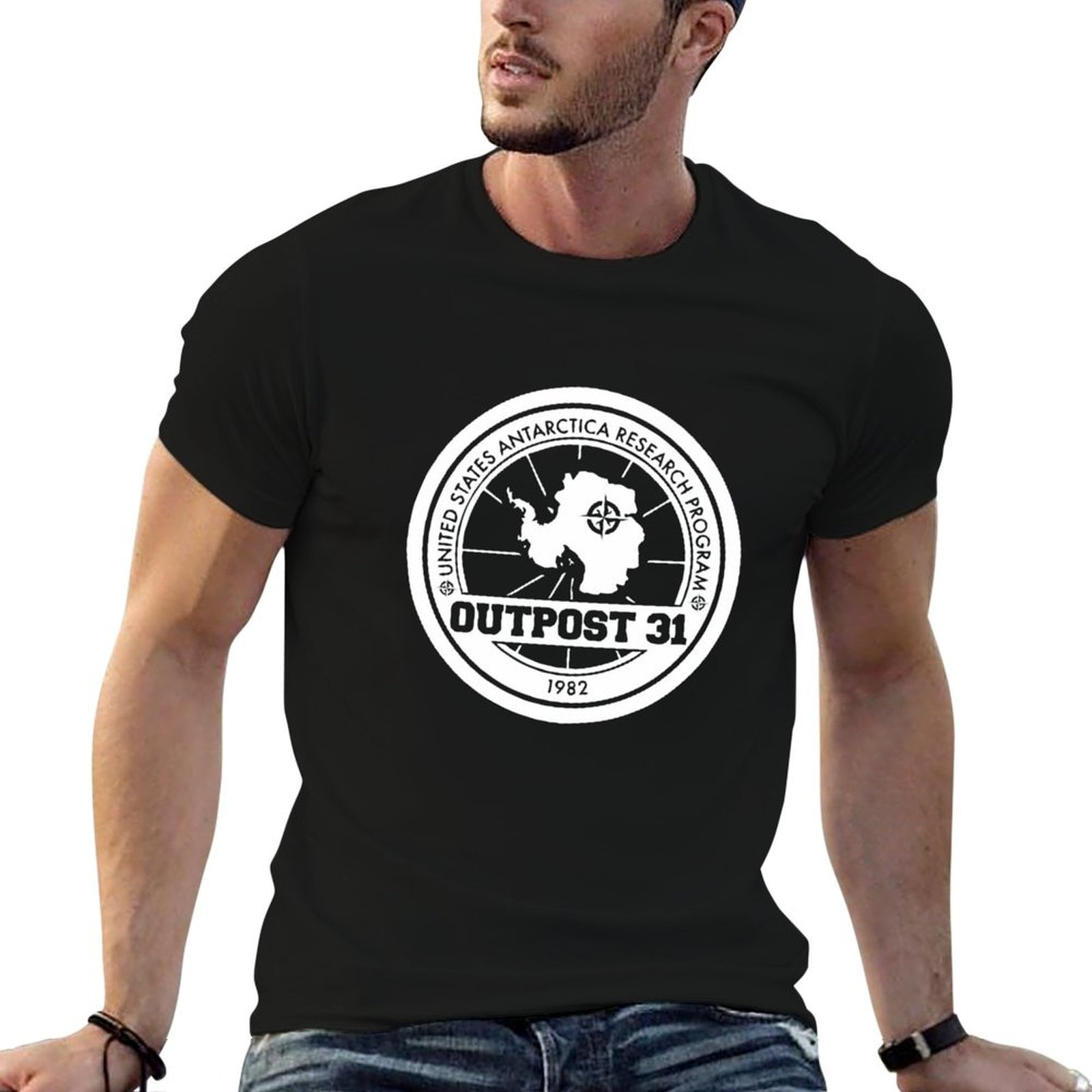 Anime Merchandise For Men - Outpost 31 로고 상품 티셔츠 남성용