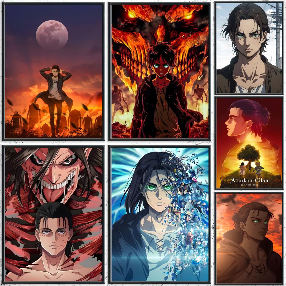 Anime Merchandise Posters - 애니메이션 진격의 거인 에렌 예거 그림
