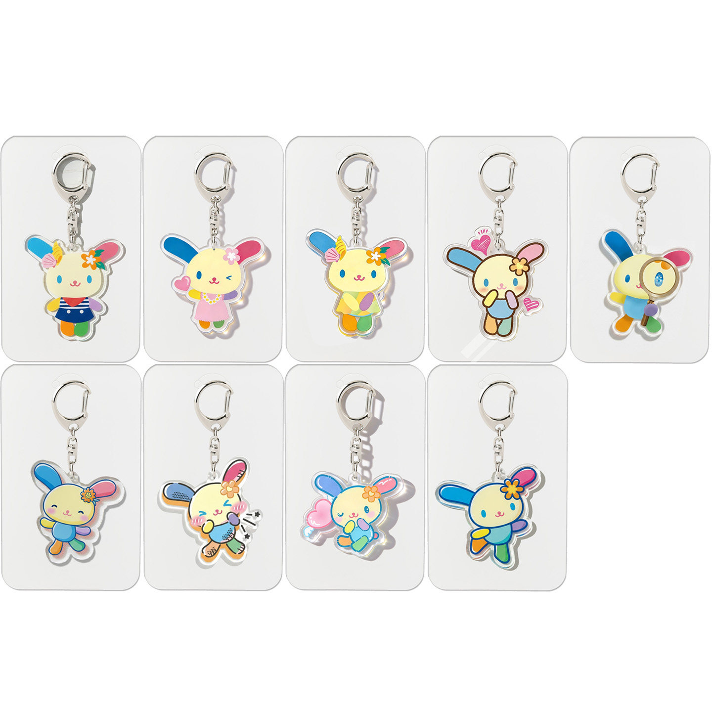 Anime Merchandise Keychain - 귀여운 시나모롤 꽃 아크릴 키체인 가방