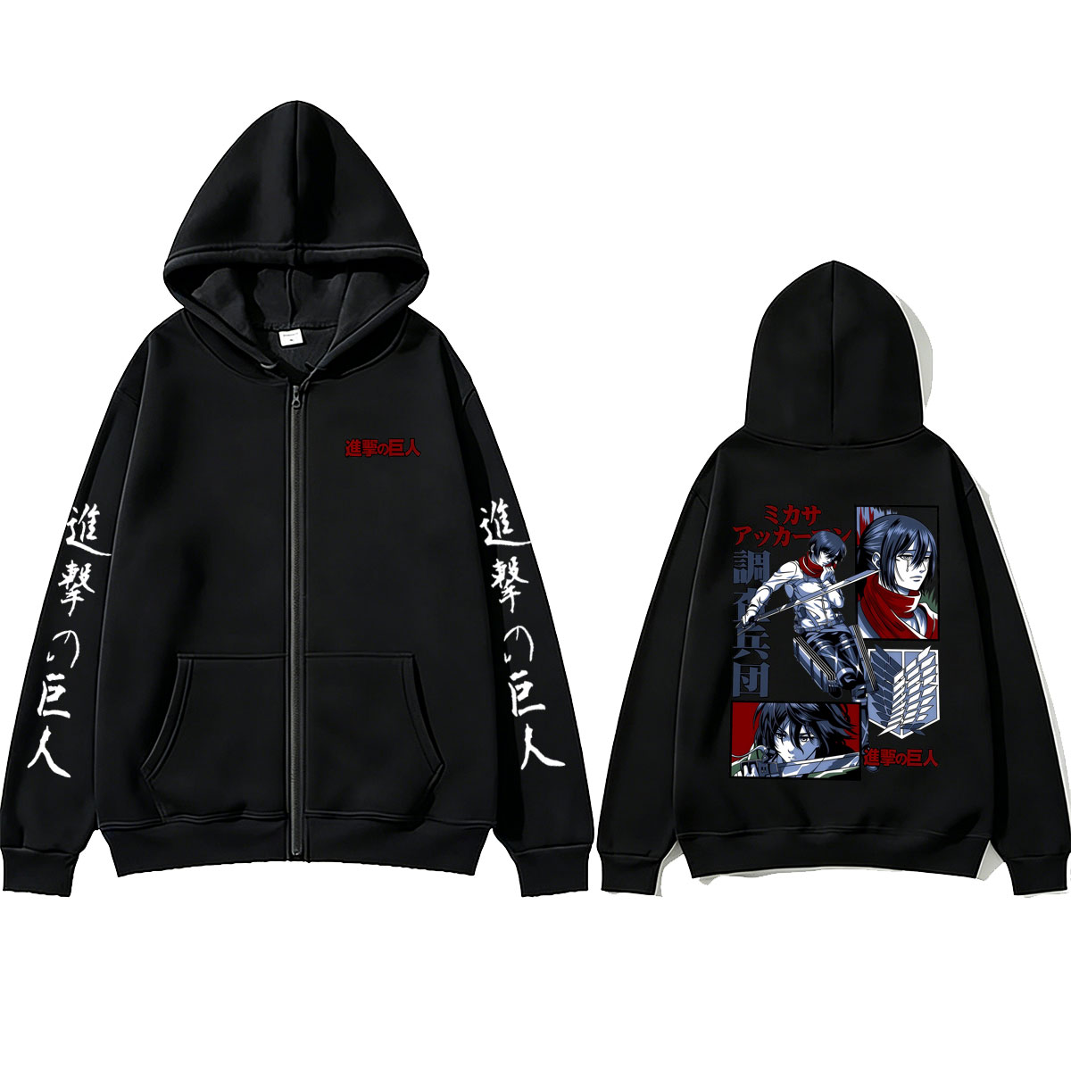 애니메이션 진격의 거인 지퍼 후드티 미카사 아커만 굿즈 - Anime Merch Hoodie 리뷰 및 가격