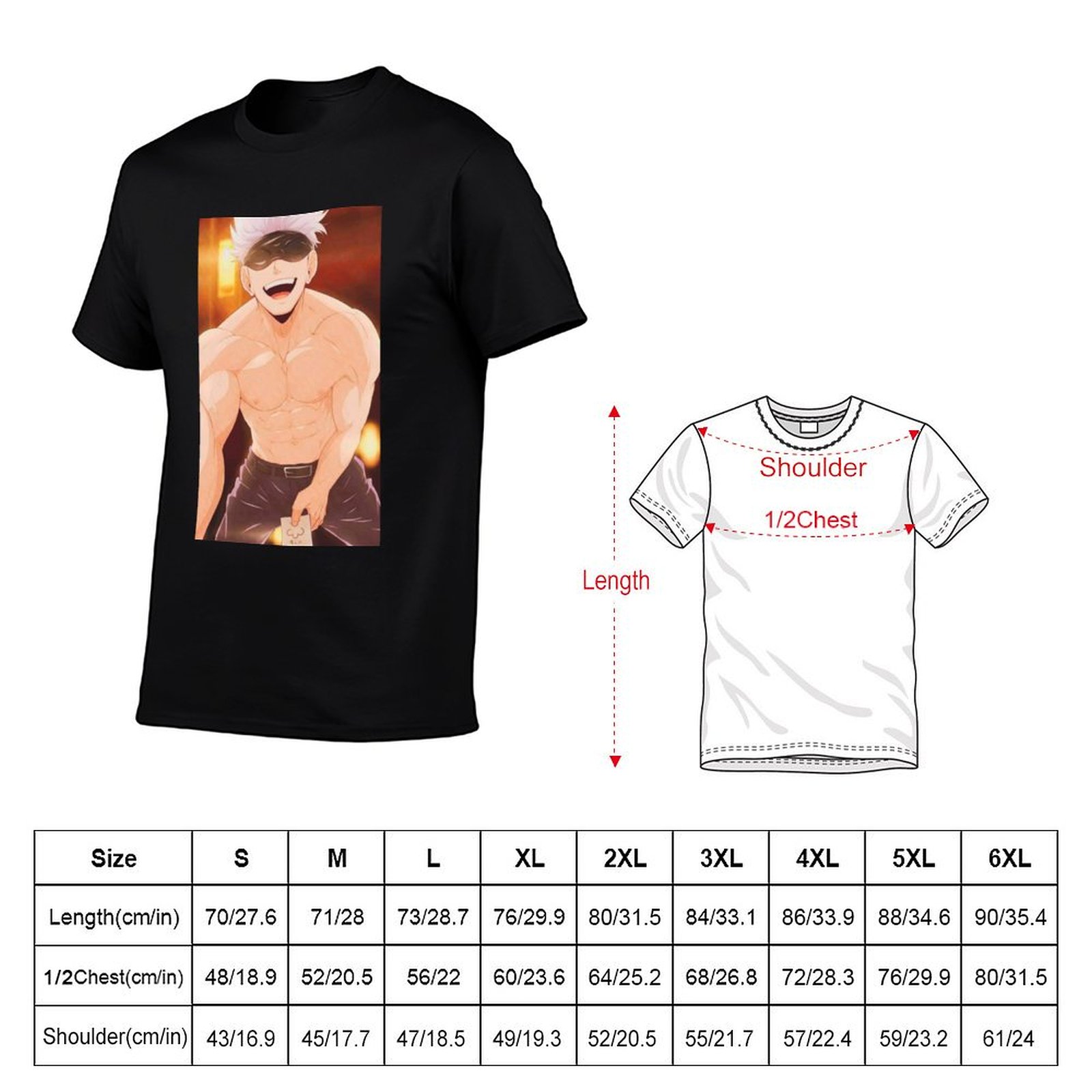 Gojo Satoru 상품 티셔츠 남성용 티셔츠 그래픽 - Anime Merchandise For Men 리뷰 및 가격