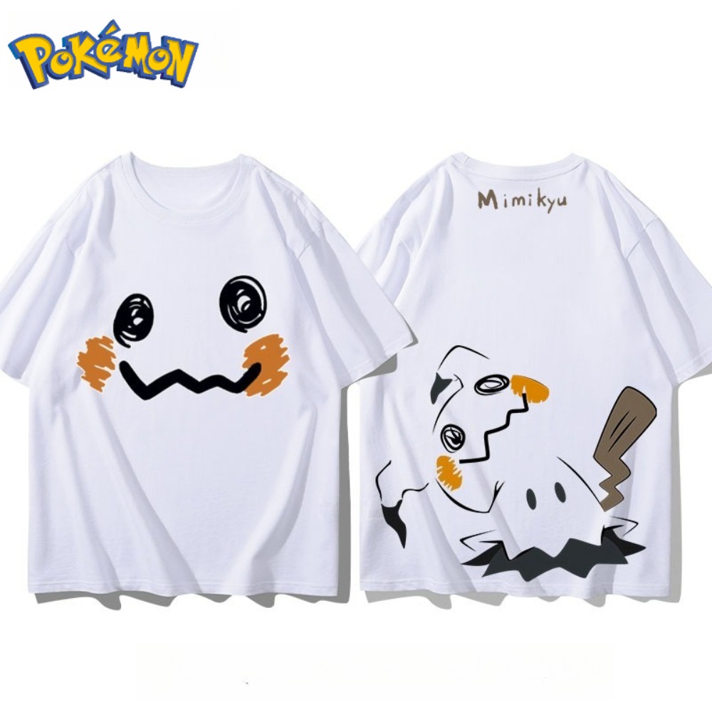 포켓몬 미믹큐 앞면과 뒷면 프린트 티셔츠 남성 및 여성 - Anime Merchandise Store In Japan 리뷰 및 가격