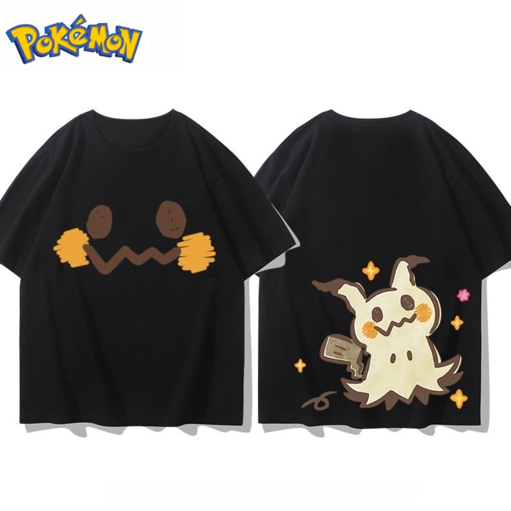 포켓몬 미믹큐 앞면과 뒷면 프린트 티셔츠 남성 및 여성 - Anime Merchandise Store In Japan 리뷰 및 가격