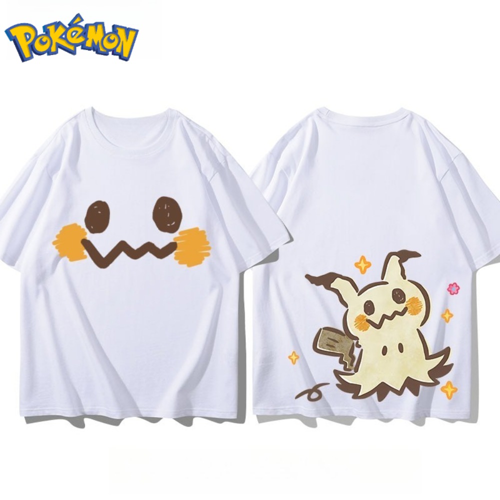 포켓몬 미믹큐 앞면과 뒷면 프린트 티셔츠 남성 및 여성 - Anime Merchandise Store In Japan 리뷰 및 가격