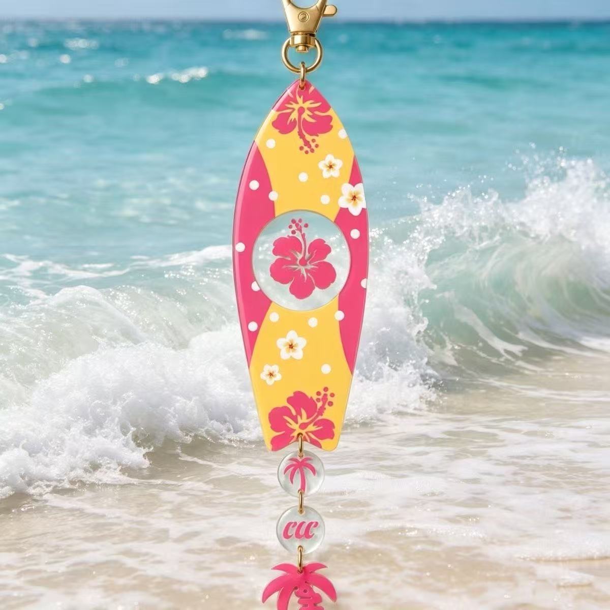 INS 하와이안 서핑보드 모양 아크릴 키체인 세트 히비 - Anime Merchandise Keychain 리뷰 및 가격