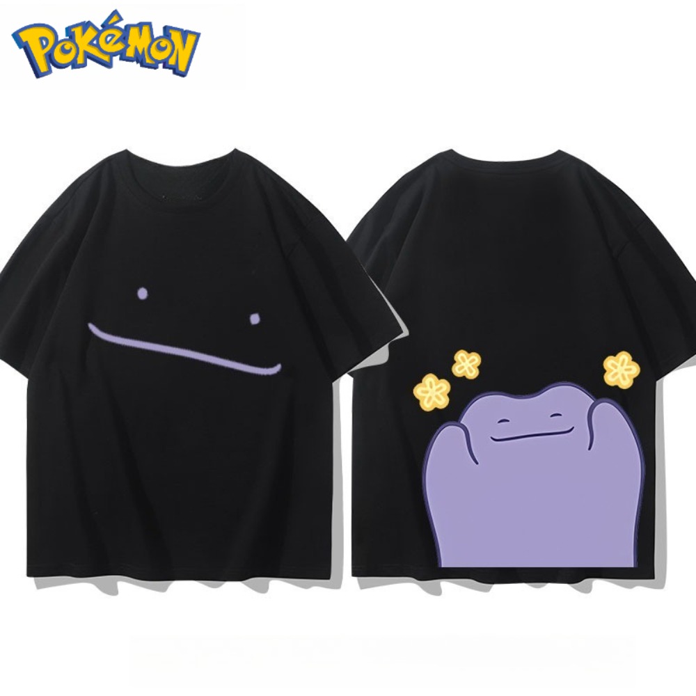 포켓몬 디토 앞면과 뒷면 프린트 티셔츠 남성 및 여성  - Anime Merchandise Store In Japan 리뷰 및 가격