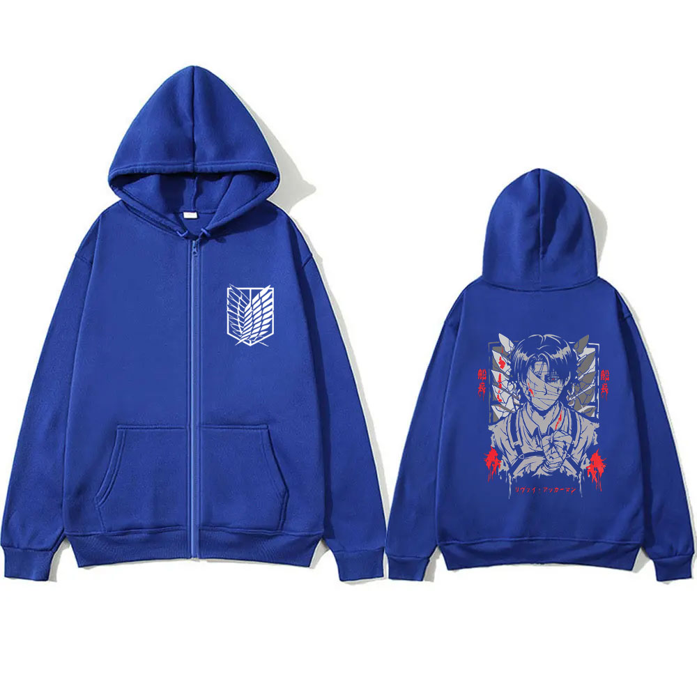 애니메이션 진격의 거인 리바이 아커만 얼굴 그래픽 지퍼 - Anime Merch Hoodie 리뷰 및 가격