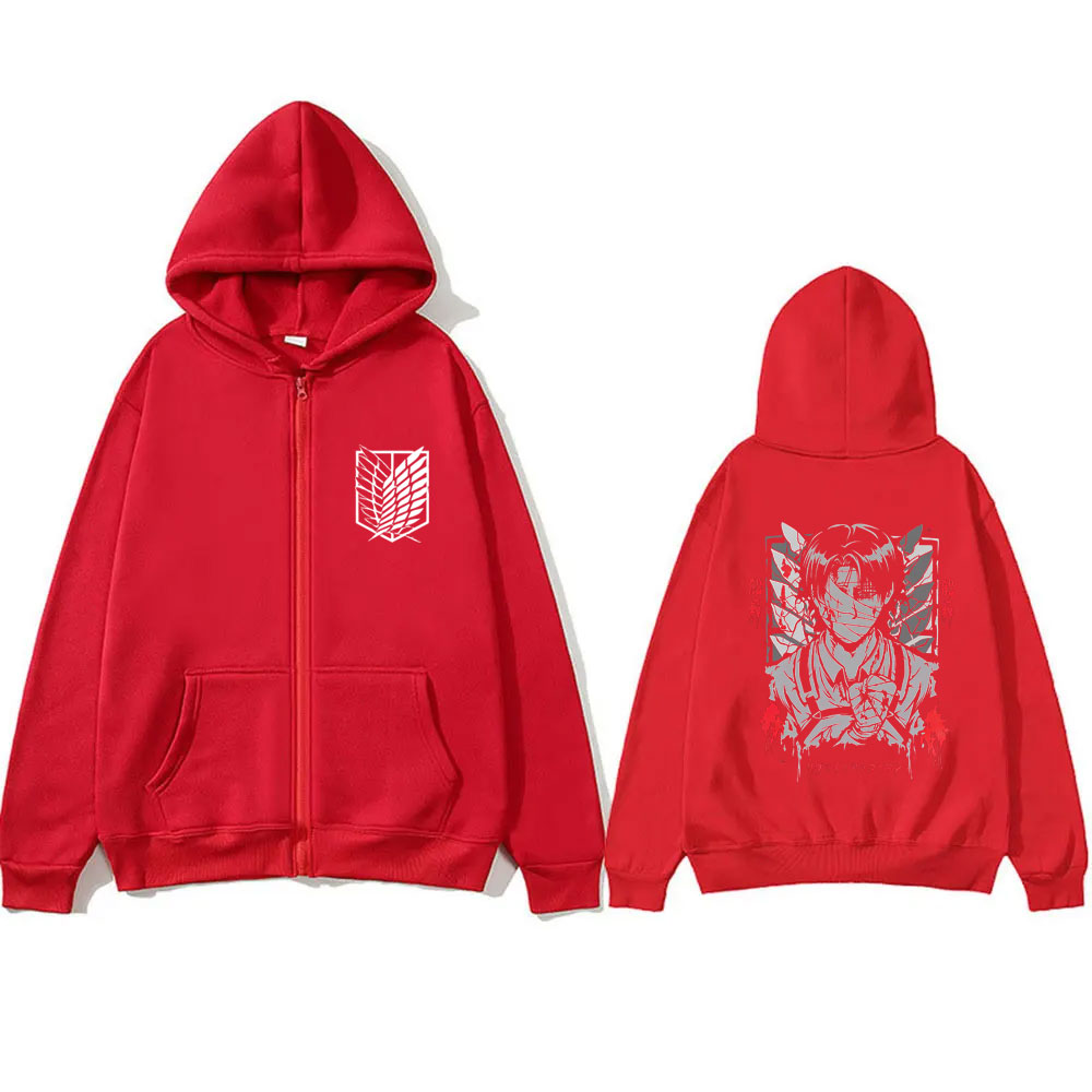 애니메이션 진격의 거인 리바이 아커만 얼굴 그래픽 지퍼 - Anime Merch Hoodie 리뷰 및 가격