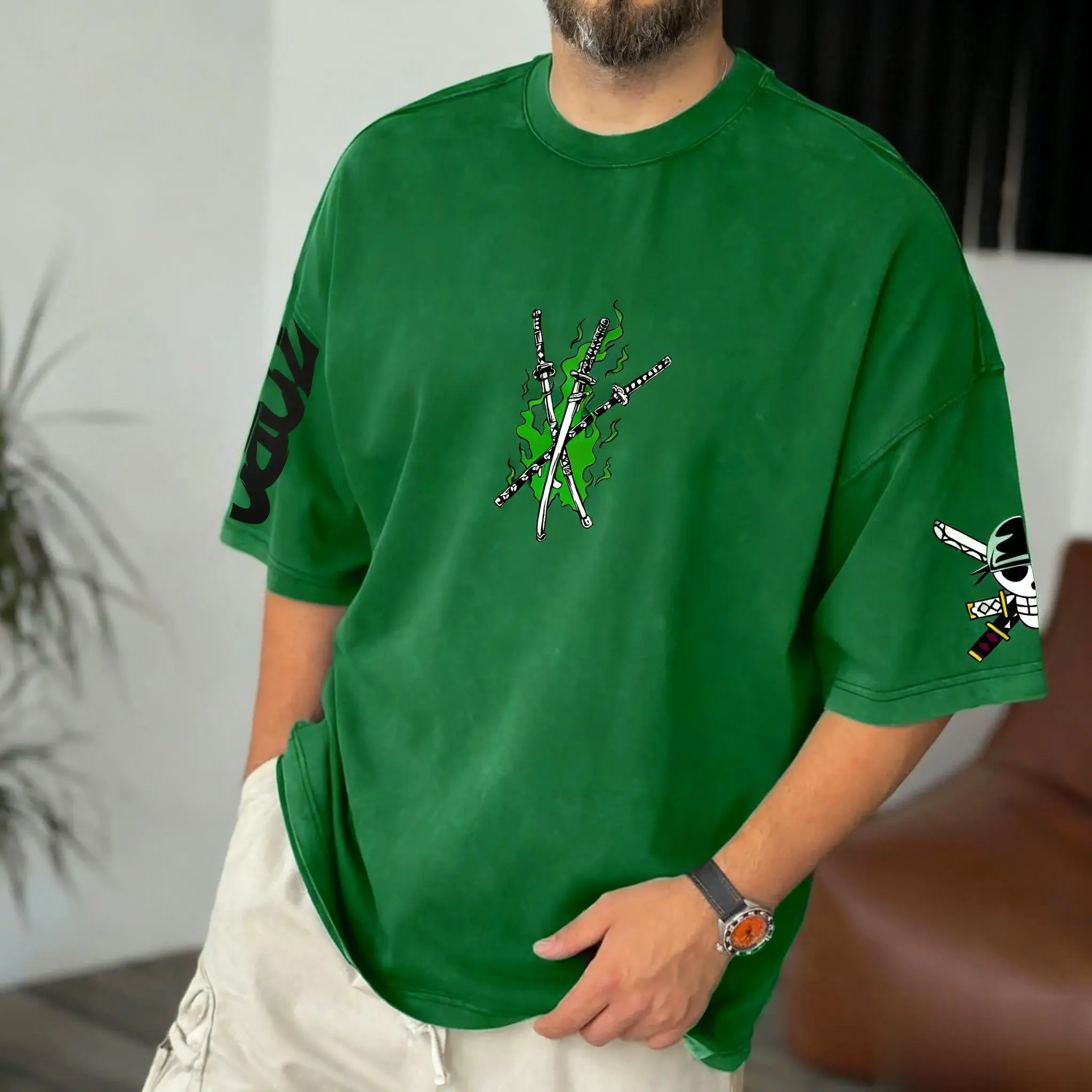 여름 Y2K 애니메이션 원피스 조로 그래픽 티셔츠 남녀 - Zoro Anime Merchandise 리뷰 및 가격